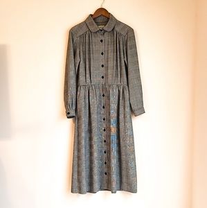 Vintage L.L. Bean GLEN Check PLAID Librarian Dress